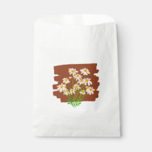 Ländliches Blumendesign auf braunem Hintergrund