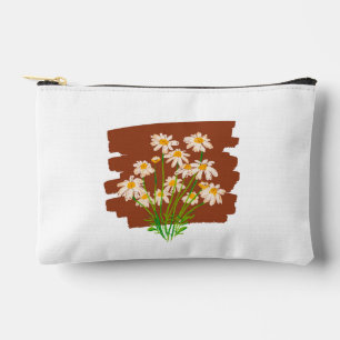 Ländliches Blumendesign auf braunem Hintergrund Zubehörtasche