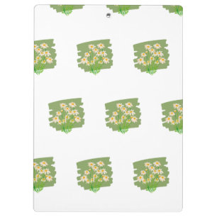 Ländliches Blumendesign auf grünem Hintergrund Klemmbrett