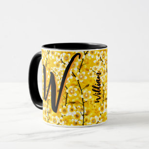 Ländliches Blumengeschenk (Namensmonogramm) Antik Tasse