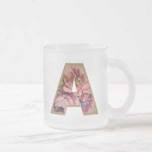 Ländliches Blumeninitial A Monogramm Mattglastasse