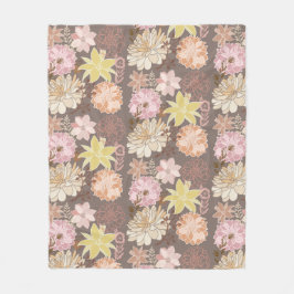 Ländliches Boho-Asphalt-Blumenmuster Fleecedecke
