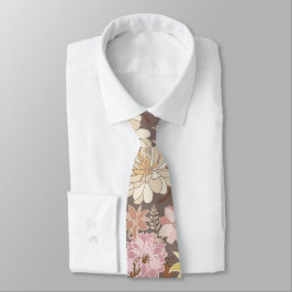 Ländliches Boho-Asphalt-Blumenmuster Krawatte