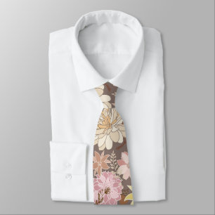 Ländliches Boho-Asphalt-Blumenmuster Krawatte