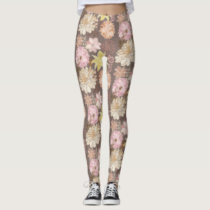 Ländliches Boho-Asphalt-Blumenmuster  Leggings