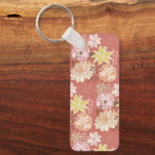 Ländliches Boho-Blumenmuster Schlüsselanhänger