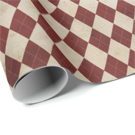 Ländliches Burgund Karomuster Geschenkpapier