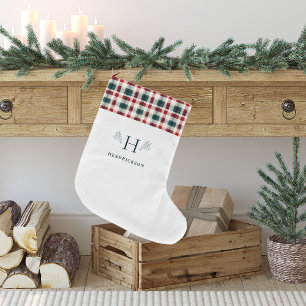 Ländliches Familienwappen mit Bauernhaus-Monogramm Großer Weihnachtsstrumpf