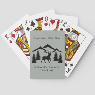 Ländliches graues Bockjagd-Wochenende für Junggese Spielkarten