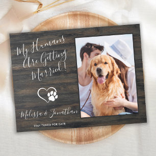 Ländliches Haustierfoto Einfache Hundehochzeit Ver Ankündigungspostkarte
