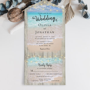 Ländliches Hochzeitsziel Strandhochzeit All In One Einladung