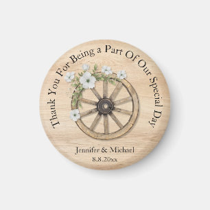 ländliches Holz Blumenrad Danke westliche Hochzeit Magnet