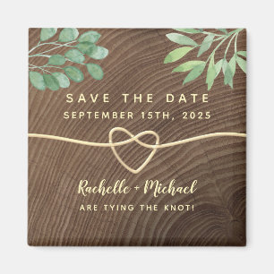 Ländliches Holz Grünzeug Save-the-Date Magnet