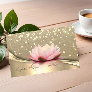 Ländliches Kraft, Gold Konfetti, Lotus Visitenkarte