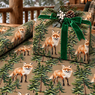Ländliches Kraft Rotfüchsin Fuchsporträt im Wald Geschenkpapier