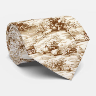 Ländliches Kürbis-Toile in warmem Sepia-Muster Krawatte