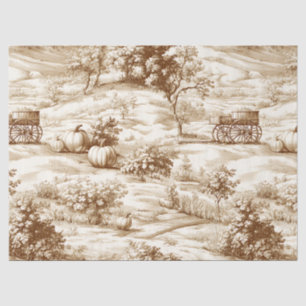 Ländliches Kürbis-Toile in warmem Sepia-Muster Seidenpapier
