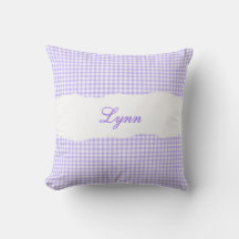 Ländliches lila Gingham personalisierter Name