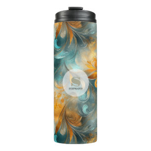 Ländliches Metallisches Paisley-Abstrakt -Vintage- Thermosbecher