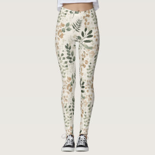 Ländliches Muster aus gepressten Blättern – Herbst Leggings