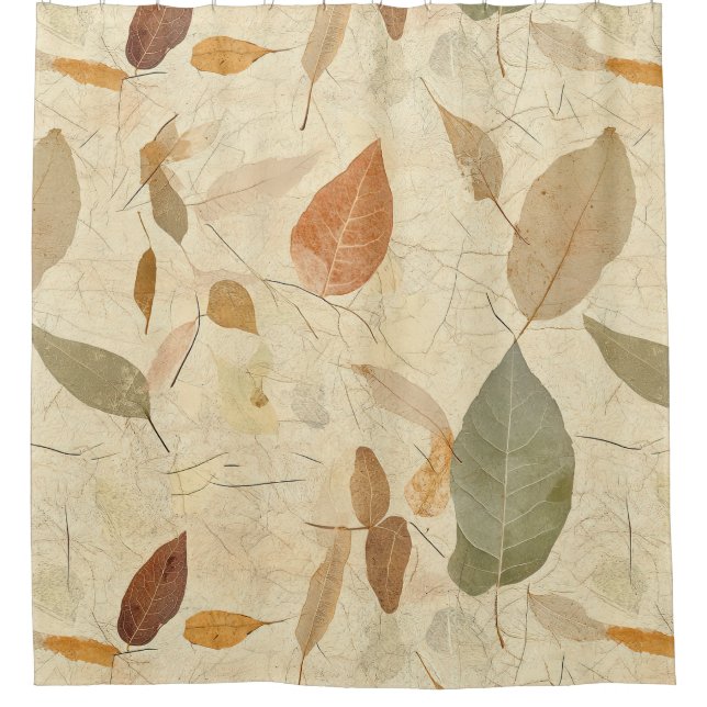 Ländliches, naturinspiriertes Blatt - Botanische K Duschvorhang (Vorderseite)