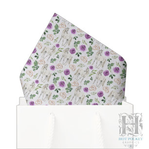 Ländliches Reitsport-Blumenmotiv Lila Seidenpapier