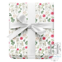 Ländliches Reitsport-Blumenmuster Rosa Geschenkpap