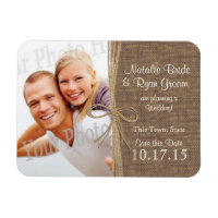 Ländliches Save-the-Date-Photo mit Jute und Schnur