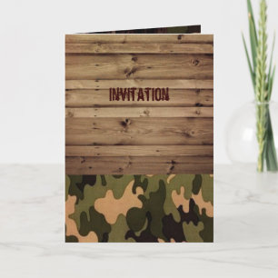 ländliches Scheunenholz Western Country Camouflage Einladung