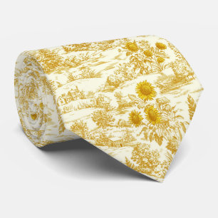 Ländliches Sonnenblumen-Toile in warmen Tönen Krawatte