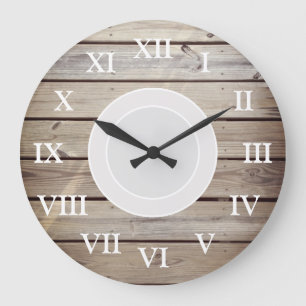 Ländliches Strandholz Große Wanduhr
