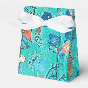 Ländliches Türkis-Holz und skurrile Unterwasserfre Geschenkschachtel