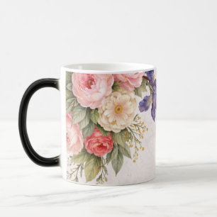 Ländliches, vintage-personalisiertes Blumenrosende Verwandlungstasse