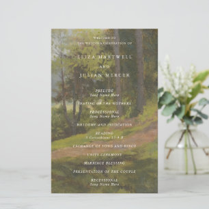 Ländliches Wald-Elegantes Hochzeitsprogramm