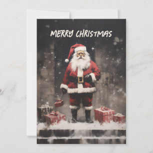 Ländliches Wandgemälde von Santa Claus Feiertagskarte