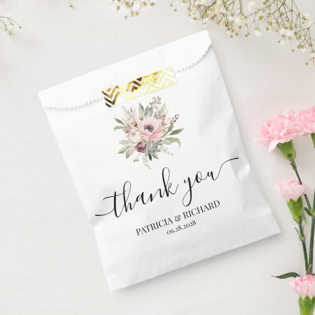 ländliches Wasserfarben-Blumenbouquet Geschenktütchen (Versiegelt)