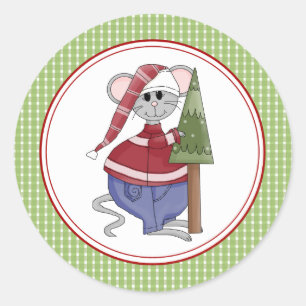 Landmaus-Weihnachtsumschlagsiegel-Aufkleber Runder Aufkleber