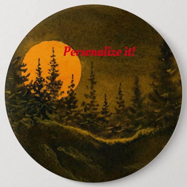 Landnächtelandschaft; Jäger- oder Erntemond Button (Vorderseite)