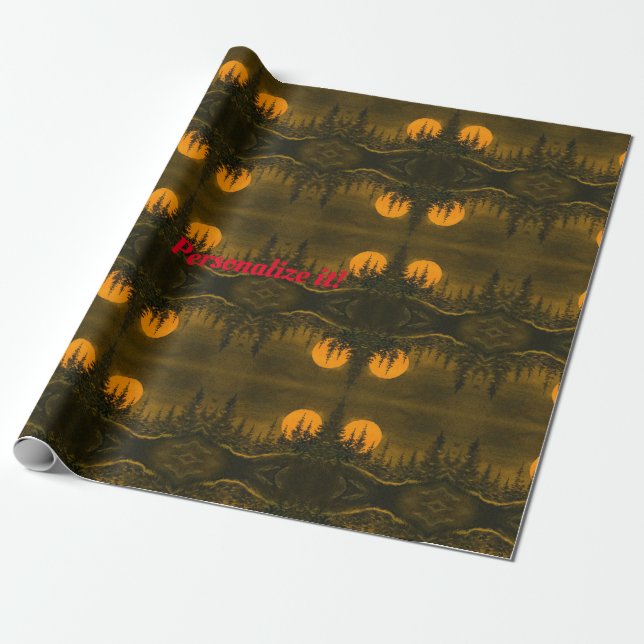 Landnächtelandschaft; Jäger- oder Erntemond Geschenkpapier (Ungerollt)