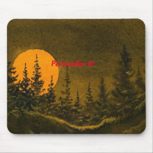 Landnächtelandschaft; Jäger- oder Erntemond Mousepad