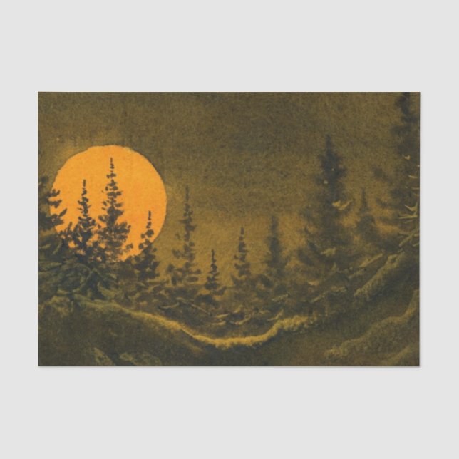 Landnachtlandschaft; der Mond des Jägers oder Seidenpapier (Vorderseite)
