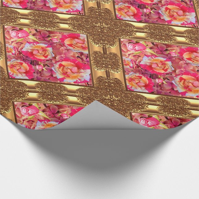 Landons elegante Chic Floral Romance Geschenkpapier (Ecke)
