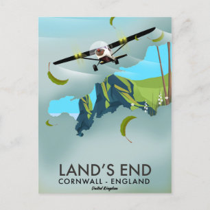 Land's End Cornwall Reiseplakat Postkarte
