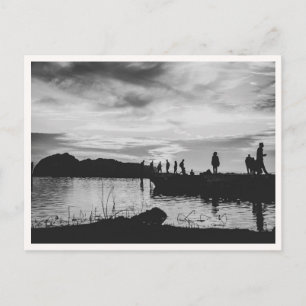 Lands End San Francisco Sonnenuntergang Schwarz &  Postkarte