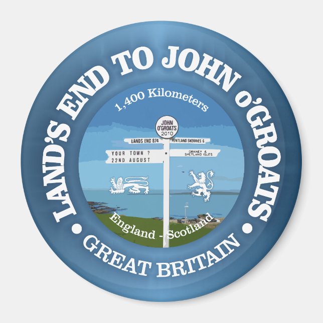 Land's End to John o'Groats (Fahrrad c) Magnet (Vorne)