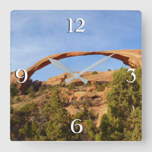 Landscape Arch im Arches National Park Quadratische Wanduhr