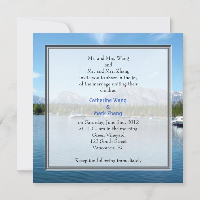 Landscape Foto Hochzeitseinladungen. Grand Teton Einladung (Vorderseite)