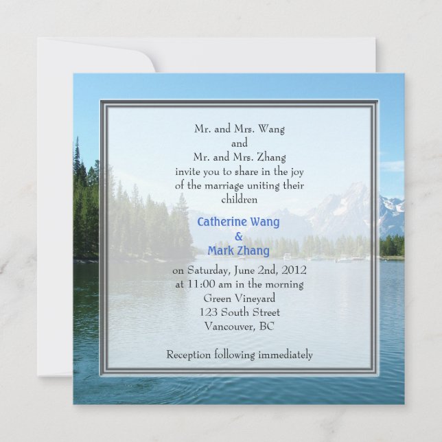 Landscape Foto Hochzeitseinladungen. Grand Teton Einladung (Vorderseite)