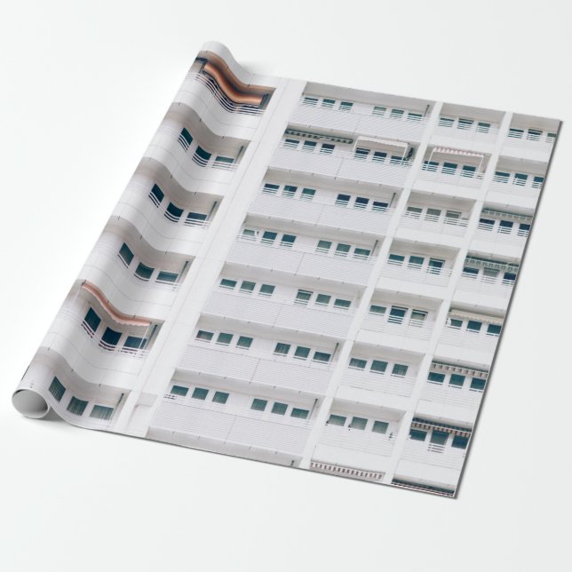 LANDSCAPE FOTO VON GEBÄUDE-FENSTER GESCHENKPAPIER (Ungerollt)
