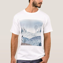 landscape of hills with small houses T-Shirt